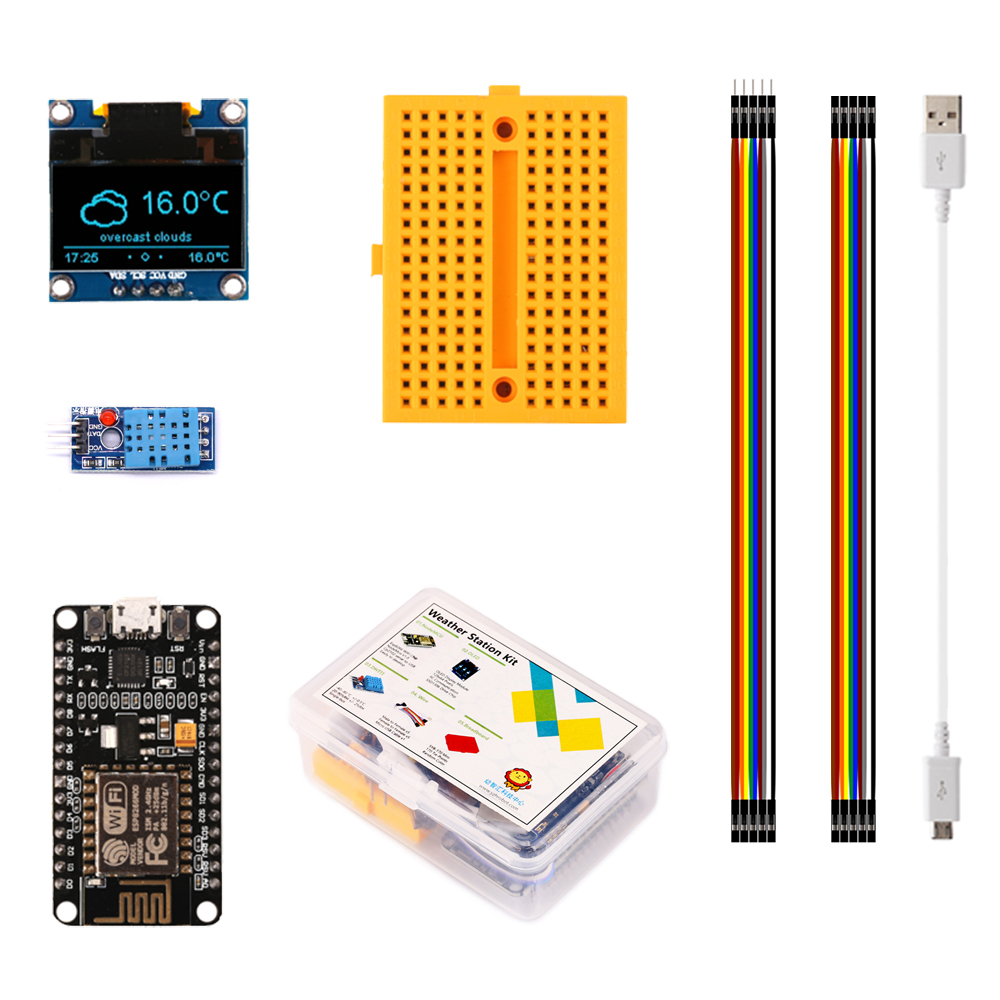Oled Display 0.96 - Esp8266-estação meteorológica, kit diy, com tela
