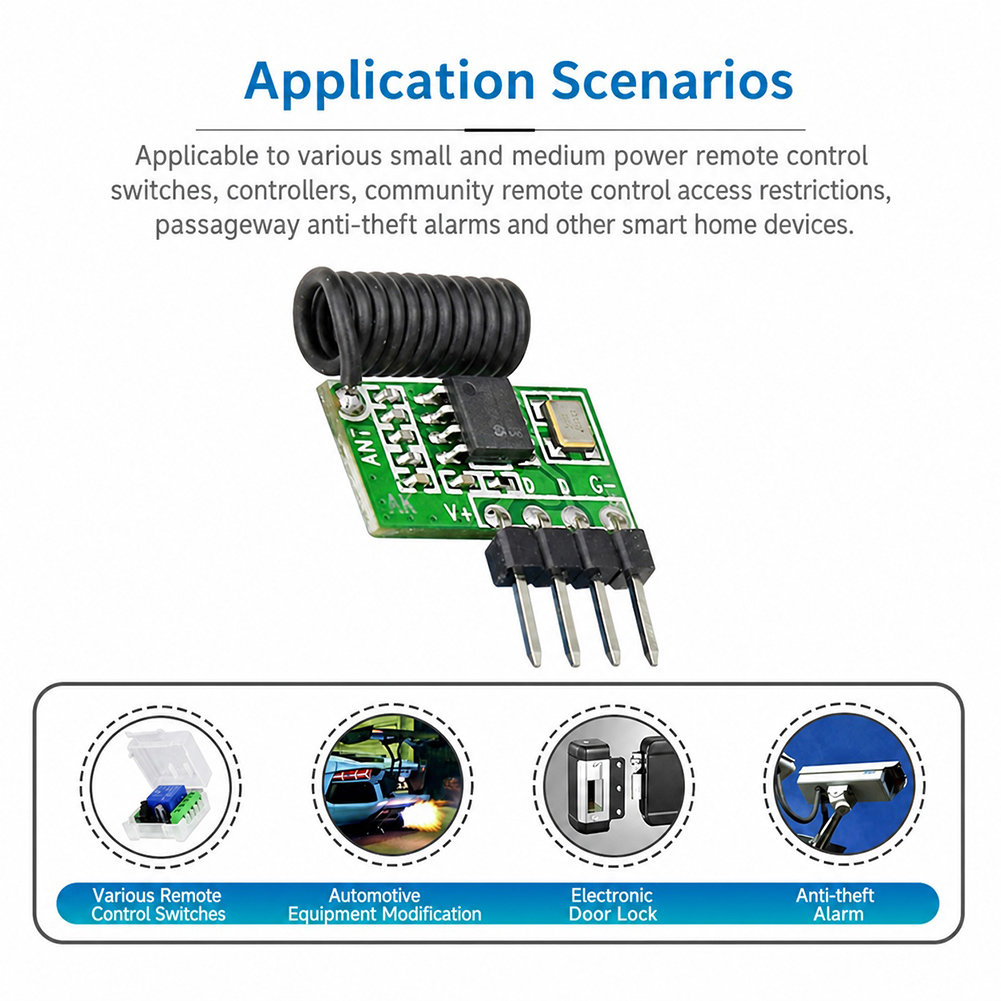 Ir Remote Module - Módulo Receptor RF Superheteródino 315MHz/433MHz 3.3V-5.5V
