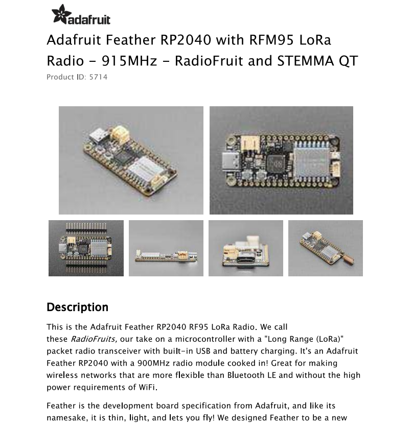 5714 Feather RP2040 com Rádio  - Lora Rfm95 avaliação e preço